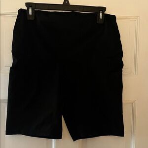 Women's Black maternity Athletic Shorts